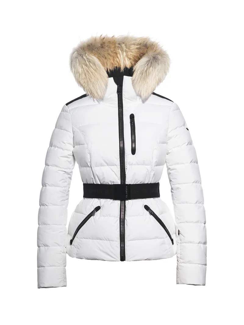 Goldbergh Vita Natural Fur Trim Womens Ski Jacket in White