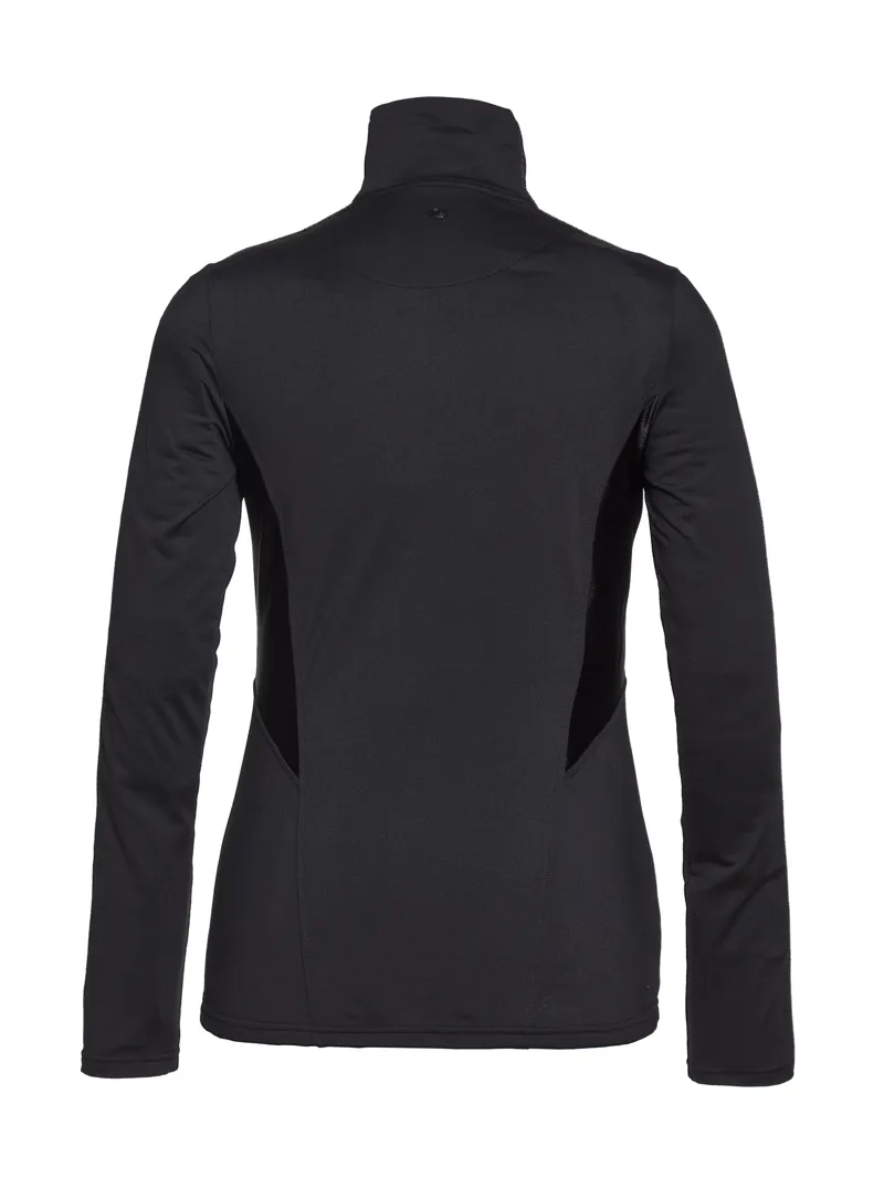Goldbergh Arisa Womens Half Zip Midlayer Top in Black/Gold-1