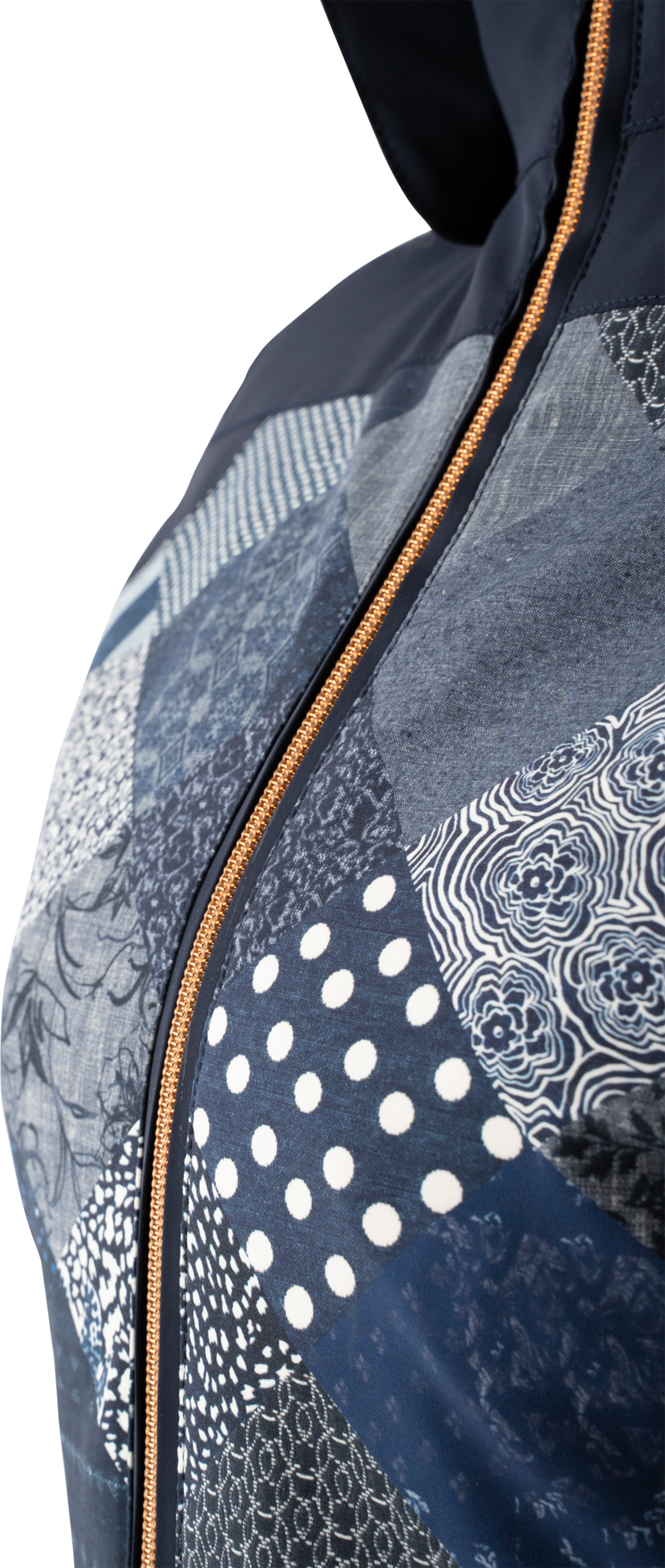 Henri Duvillard Womens Ecandies Fur Ski Jacket in Denim Blue-3