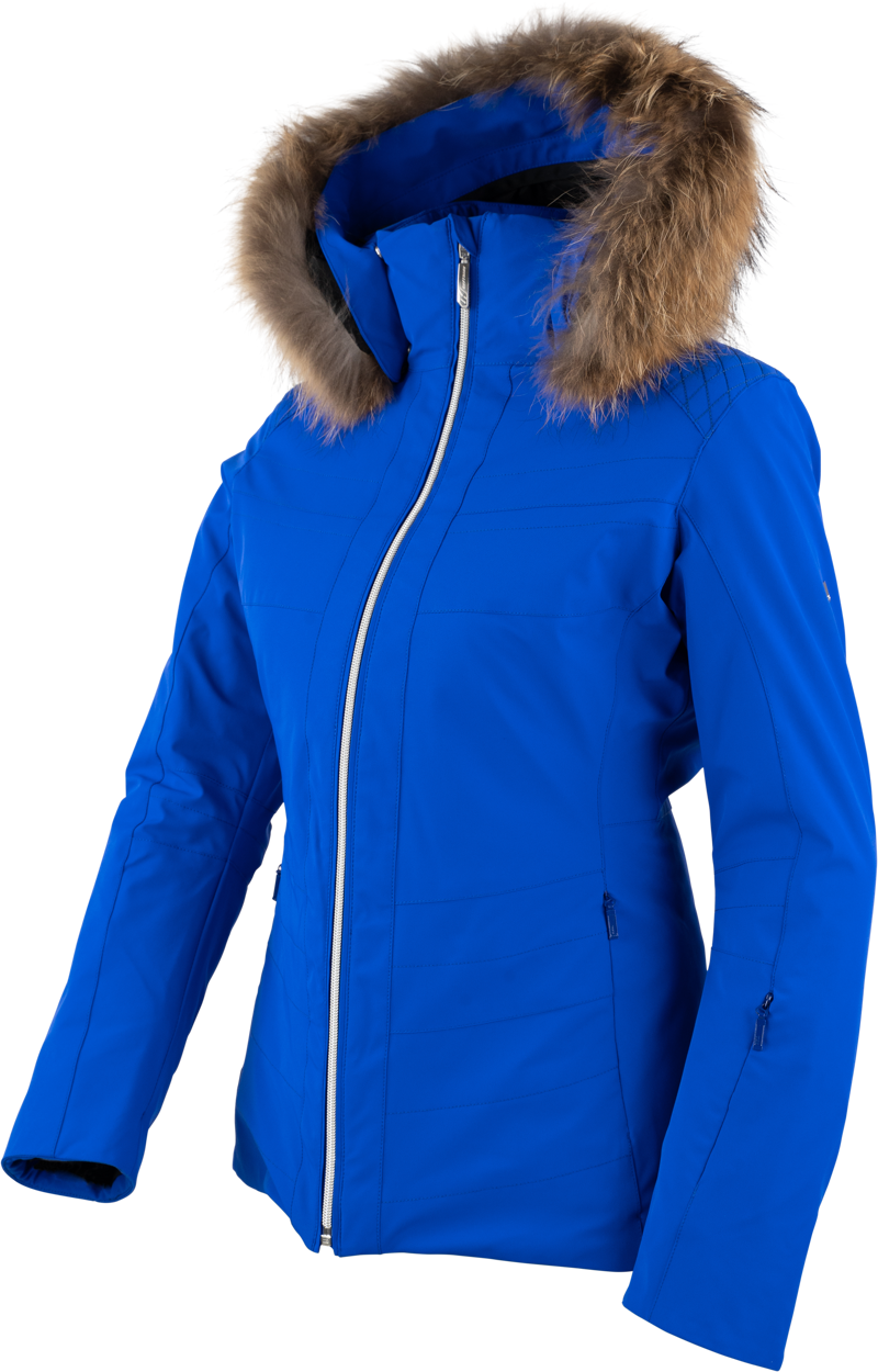 Henri Duvillard Womens Penia Faux Fur Ski Jacket in Blue-4