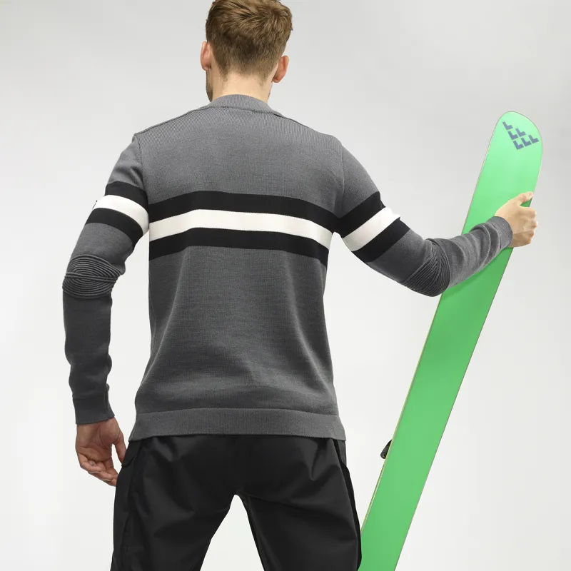 Henjl Sledge Mens Merino Wool Sweater in Grey-2