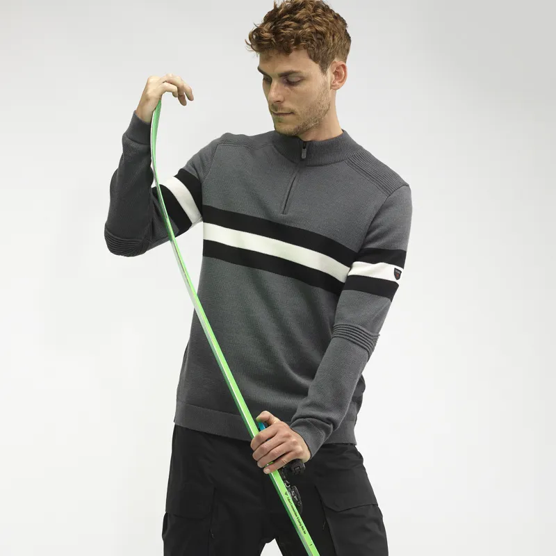 Henjl Sledge Mens Merino Wool Sweater in Grey-3