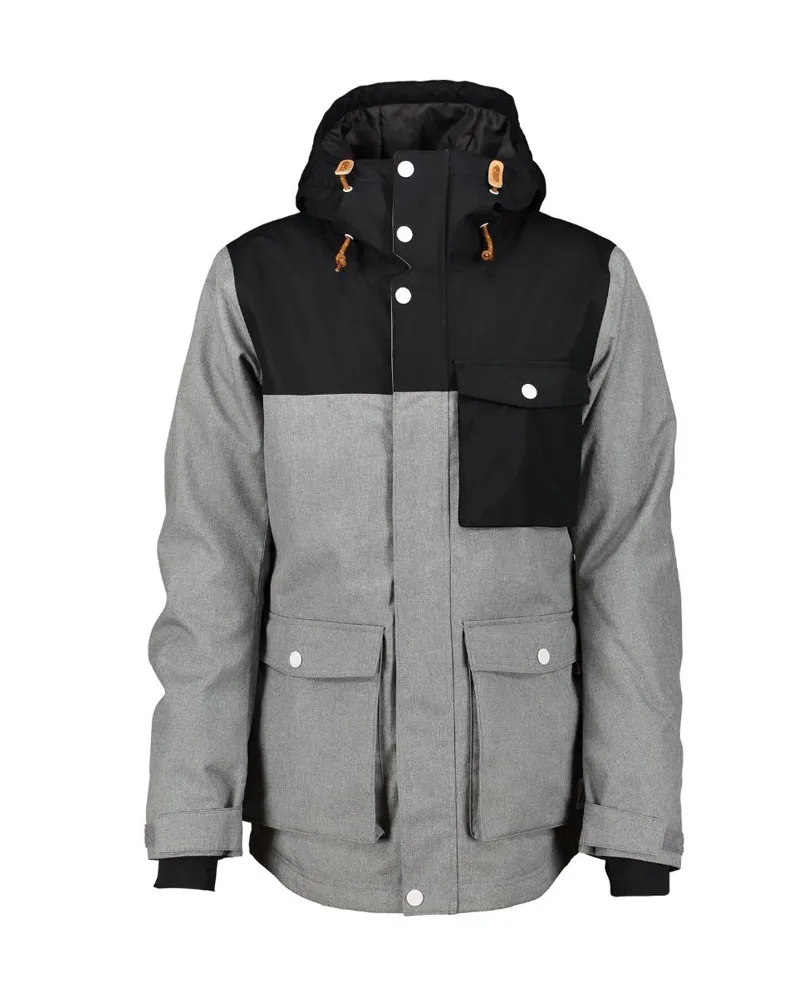 WearColour Horizon Mens Ski Jacket in Grey Melange