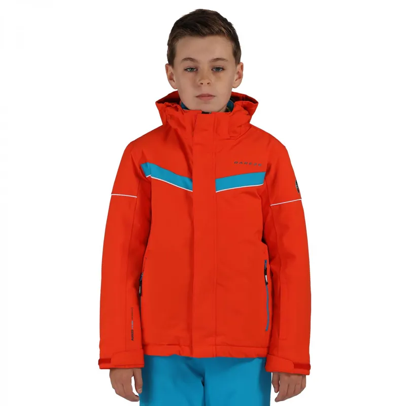 Dare2b Mentored Kids Ski Jacket In Trail Blaze Orange-3