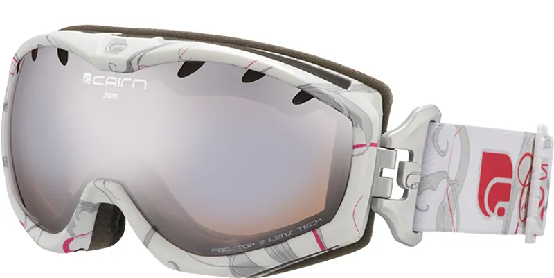 Cairn Jam Double Spherical Ski Goggles In White Vegetal