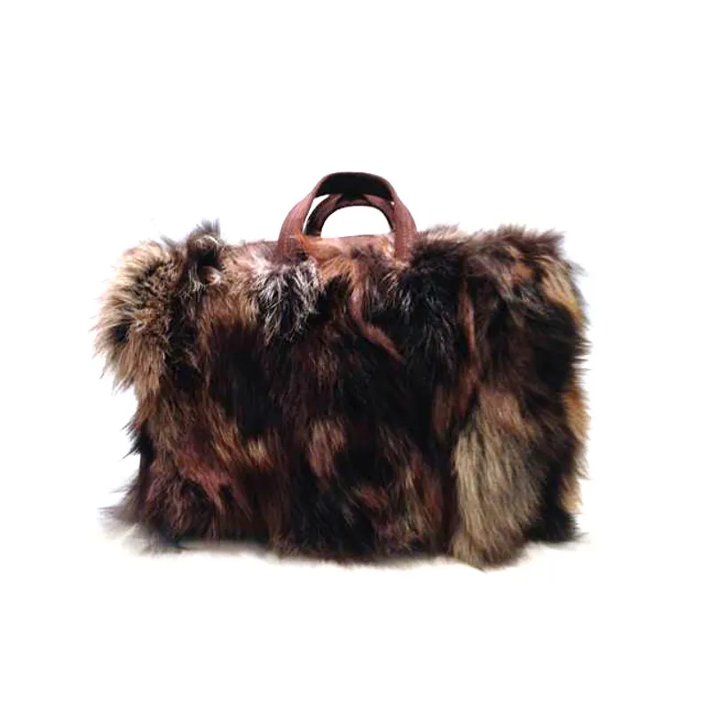 Oscar Volpe Brown Fox Fur Hand Bag