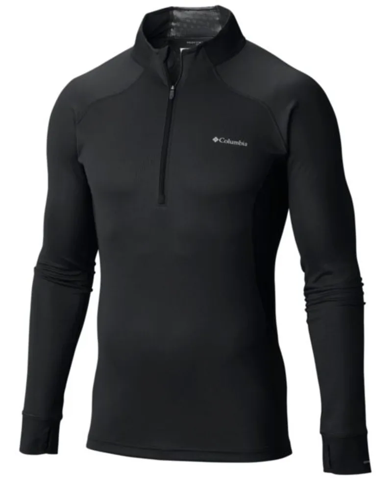 Columbia Heavy Weight Mens 1/2 Zip Thermal Baselayer Top In Black