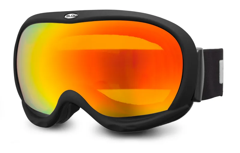 Bloc Iona Ski Goggles in Black with Brown/Red Mirror Lens