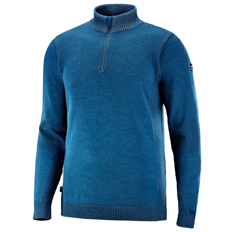 Henjl Jerden Mens Merino Wool Sweater In Dark Blue