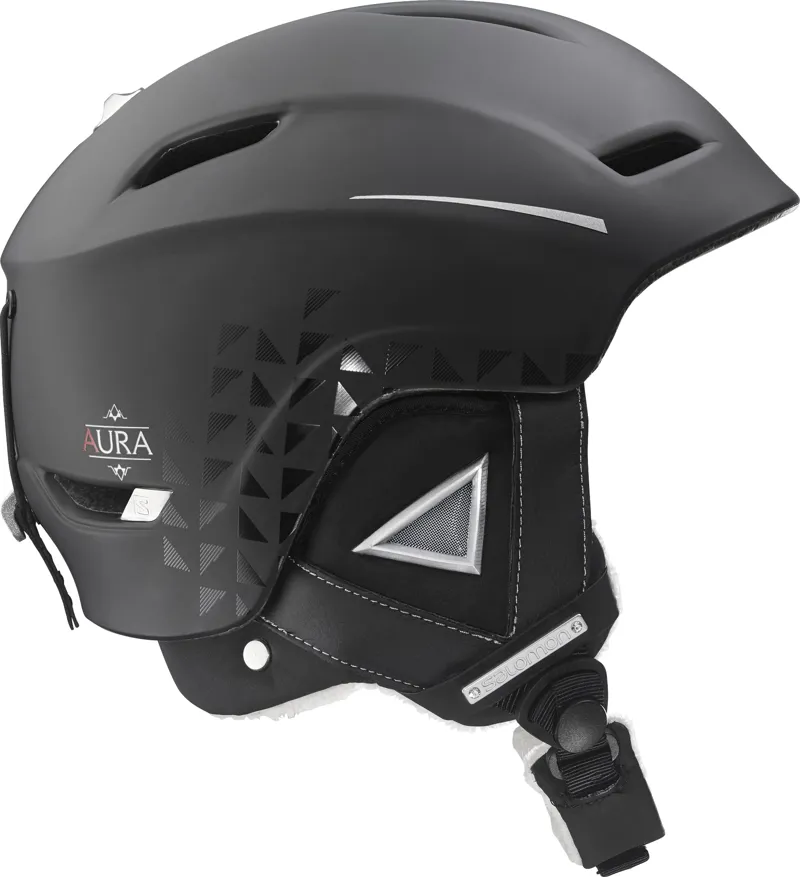 Salomon Aura Auto Custom Air Womens Ski Helmet in Black