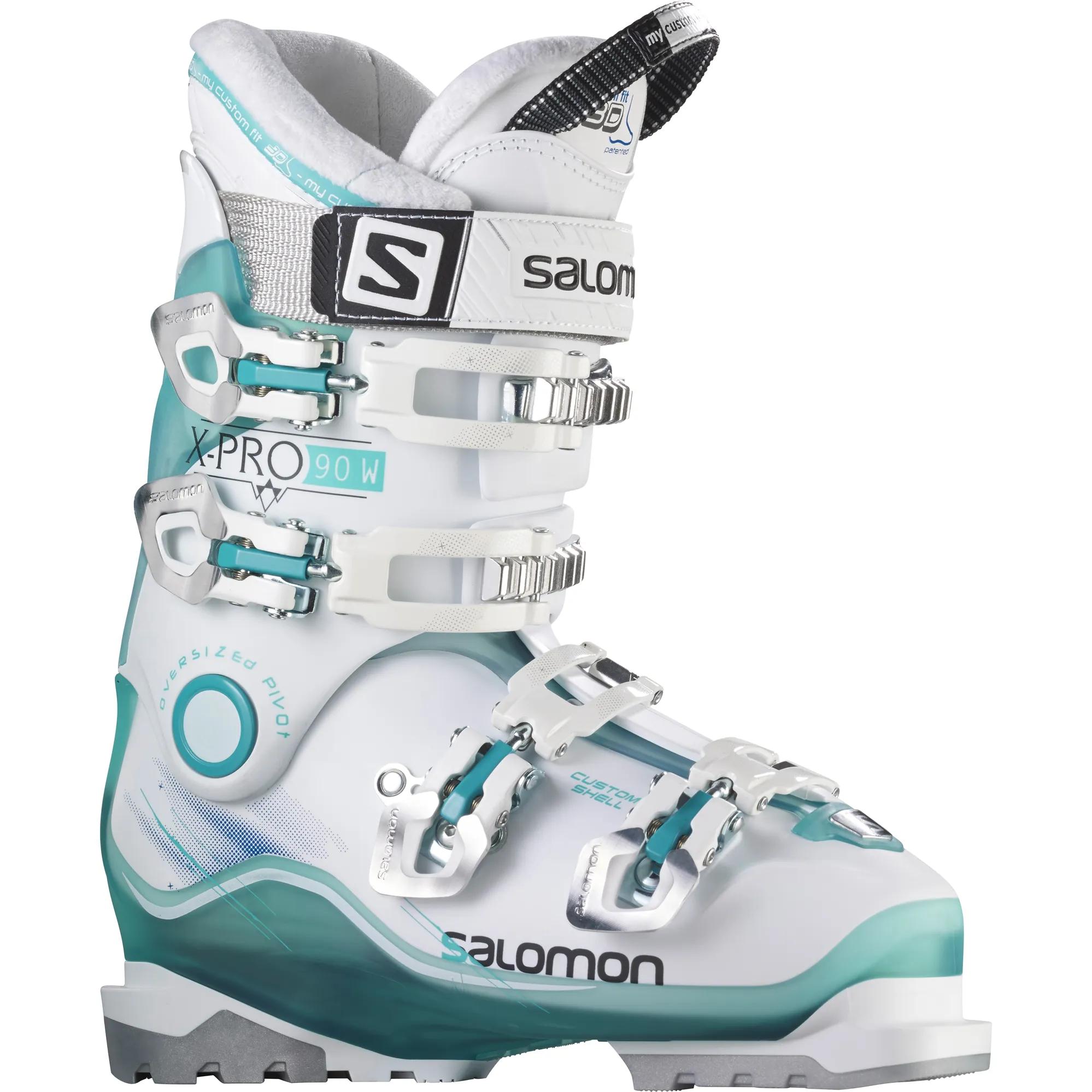 Salomon X Pro 90 Custom Shell Womens Ski Boots 2016 Aqua/White Salomon X Pro 90 Custom Shell Womens Ski Boots 2016 Aqua/White