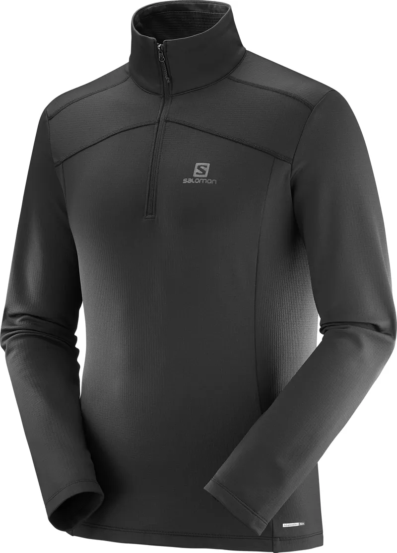 Salomon Mens Discovery LT 1/2 Zip Top in Black