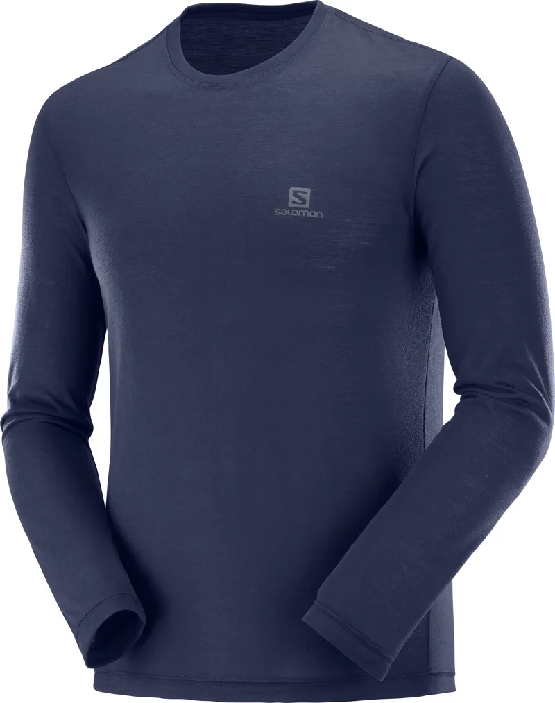 Salomon Mens Explore LS Tee in Navy