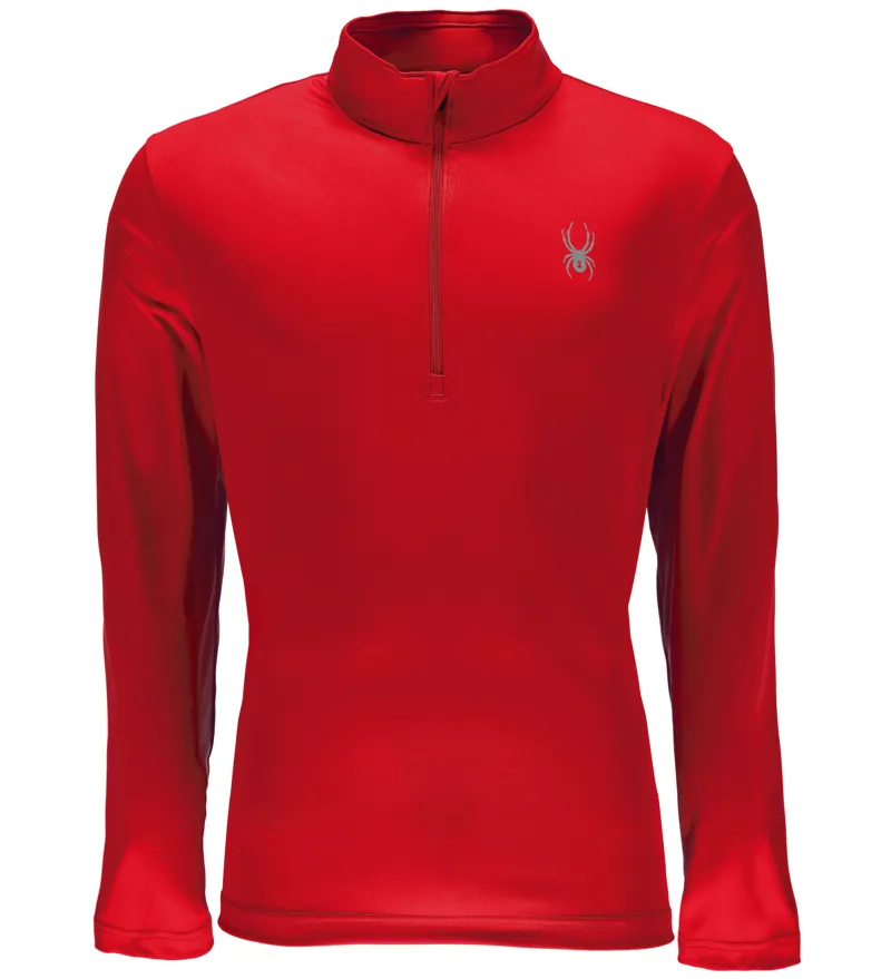 Spyder Limitless 1/4 Zip Mens Dry Web Fleece Top In Red