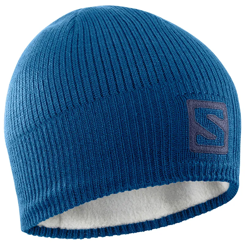 Salomon Logo Beanie Hat in Night Blue