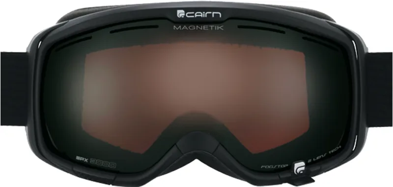 Cairn Magnetik Ski Goggles with Spare Lens in Matt Black-1