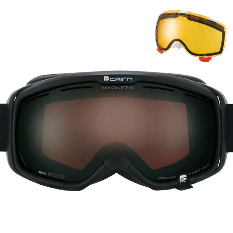 Cairn Ski Goggles with Spare Lens in Matt Black