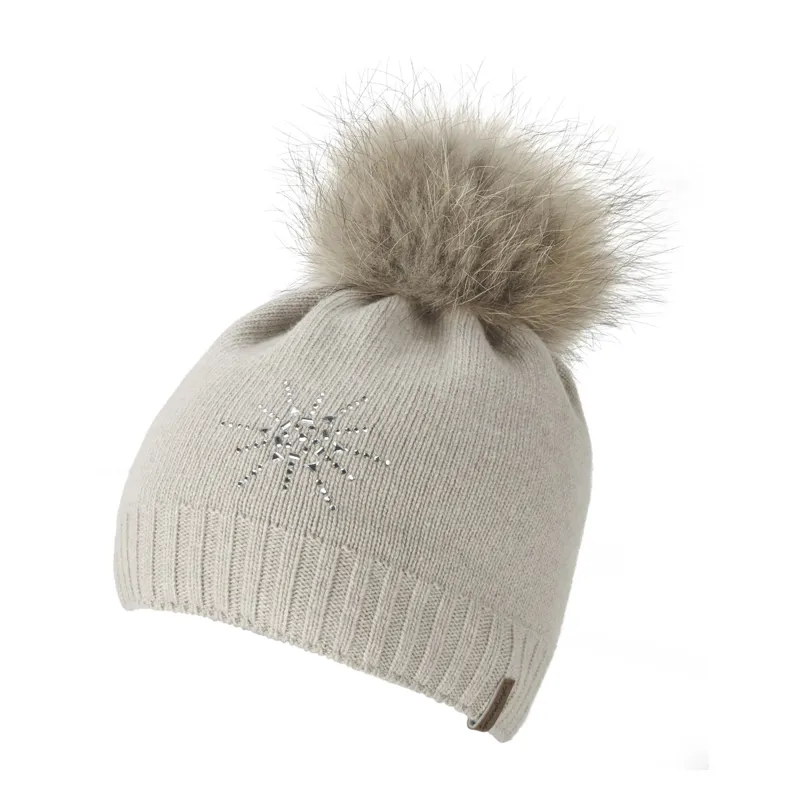 Manbi Cashmere Star Hat in Oatmeal