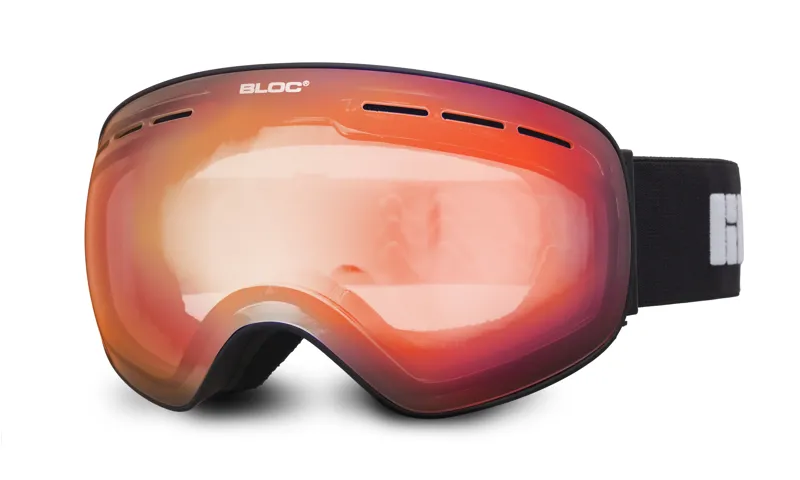 Bloc Moon 3 Ski Goggles in Black with Clear Mirror Lens