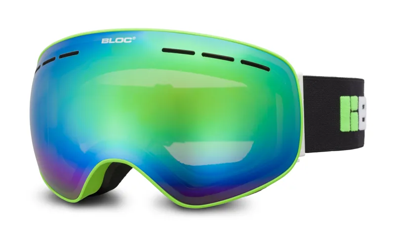 Bloc Moon 3 Ski Goggles in Green with Green Mirror