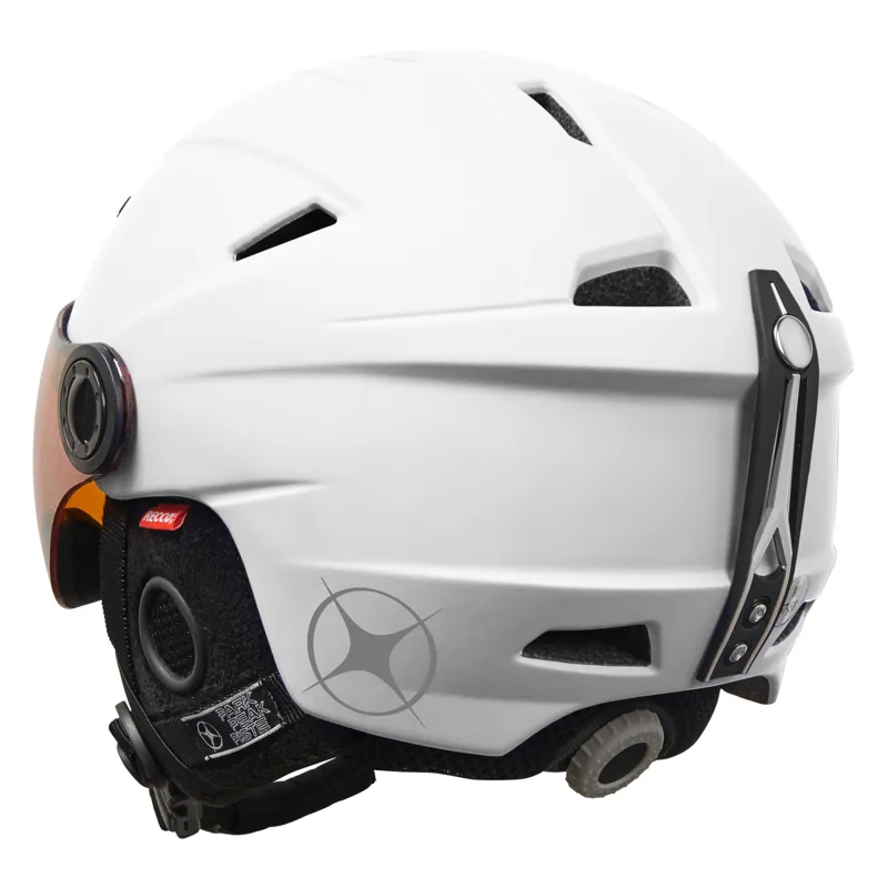 Manbi Park Visor Pro Kids Ski Helmet in White-1