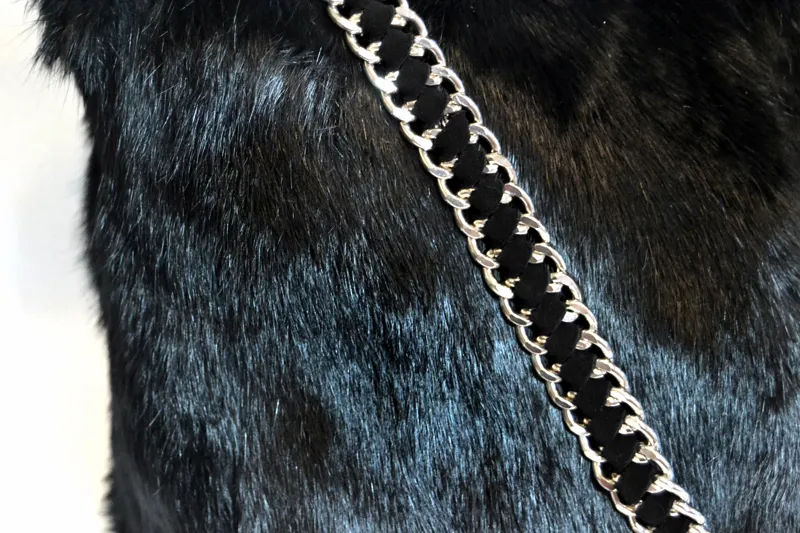 Oscar Alice Rabbit Fur Bag In Black-2