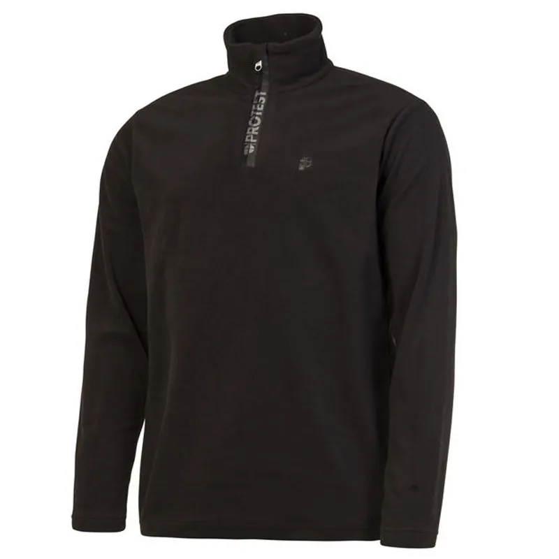 Protest Perfecty 1/4 Zip Mens Fleece Top In Black