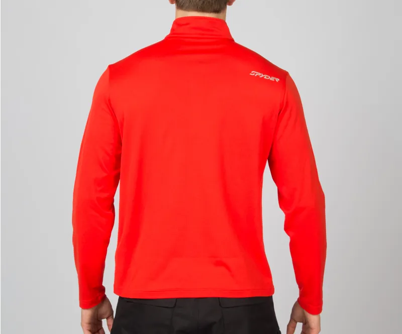 Spyder Silver Dip T-Neck Mens Midlayer in Red-1
