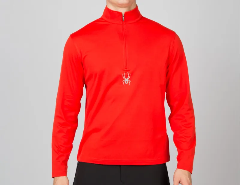 Spyder Silver Dip T-Neck Mens Midlayer in Red