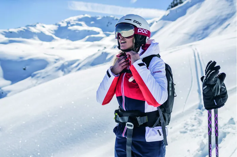 Schoffel Schladming 2.0 Womens Ski Jacket in Grenadine Red/White-2