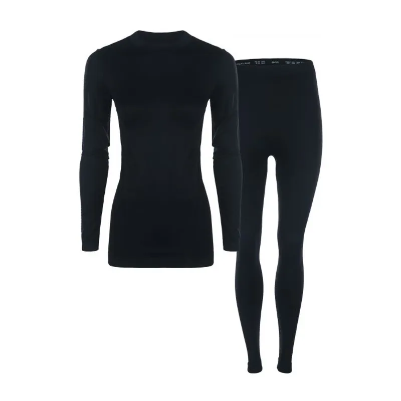 Whistler Seamless Womens Thermal Baselayer Set In Black