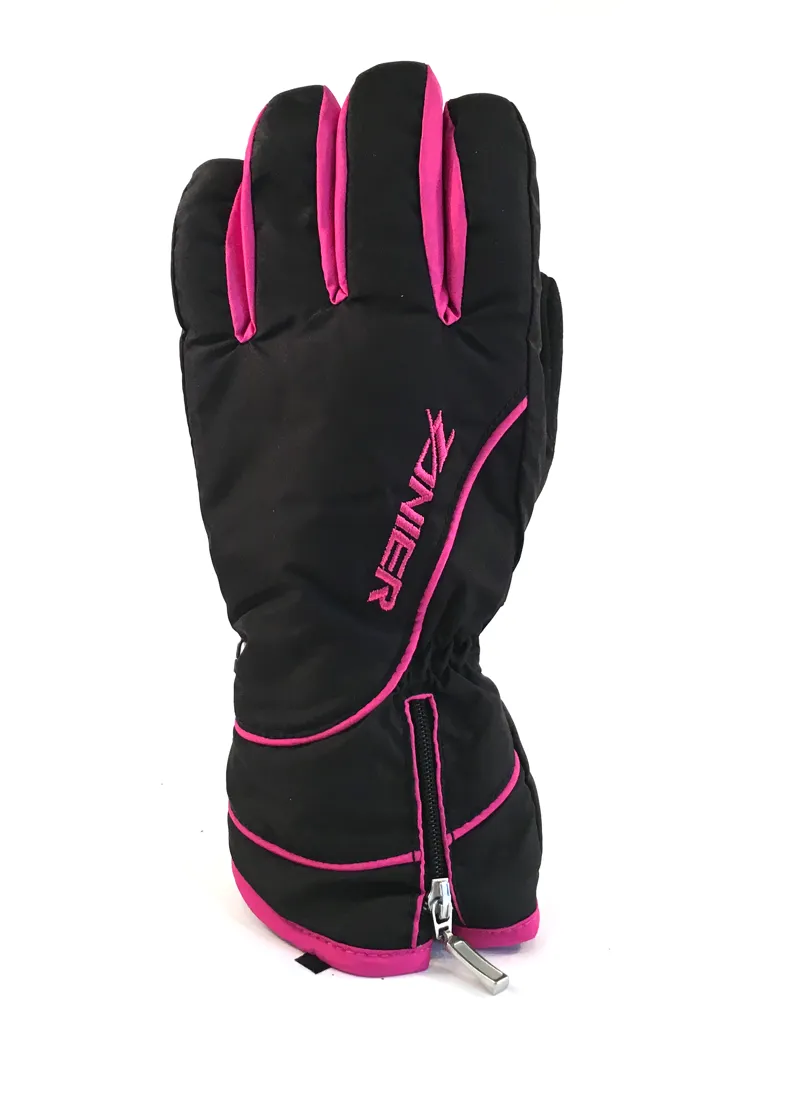 Zanier Seefeld Primaloft Womens Ski Gloves in Black/Pink-1