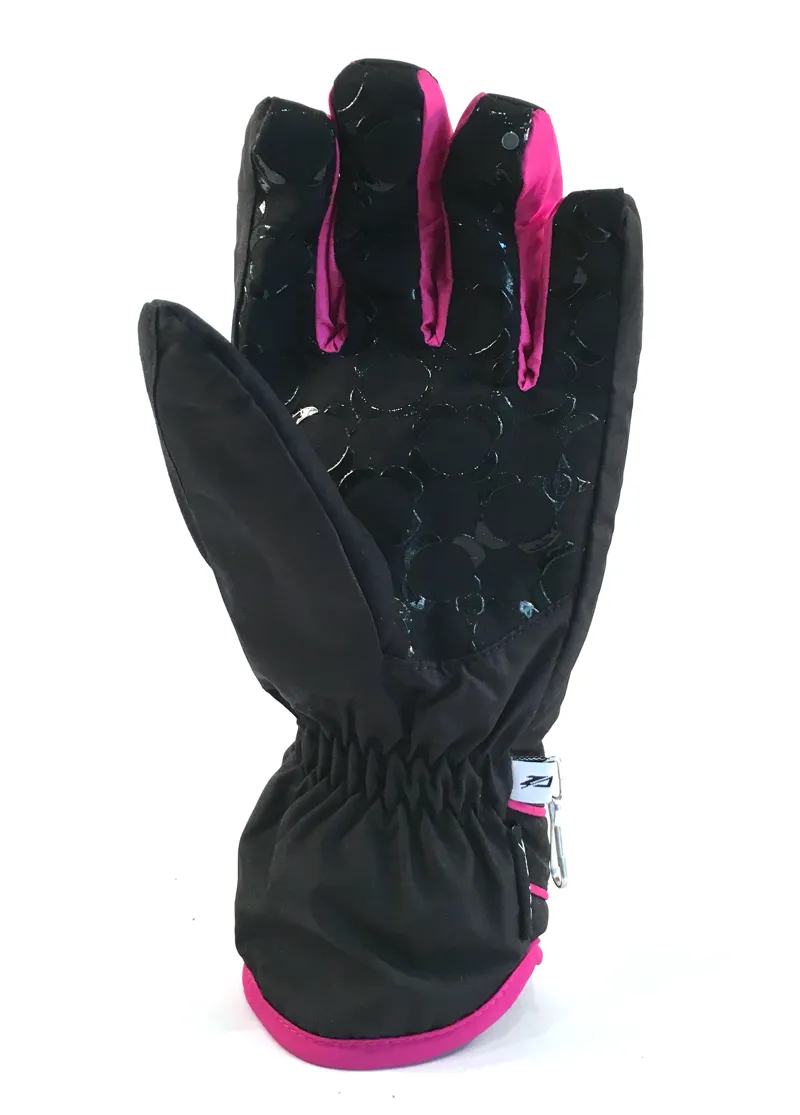 Zanier Seefeld Primaloft Womens Ski Gloves in Black/Pink-2