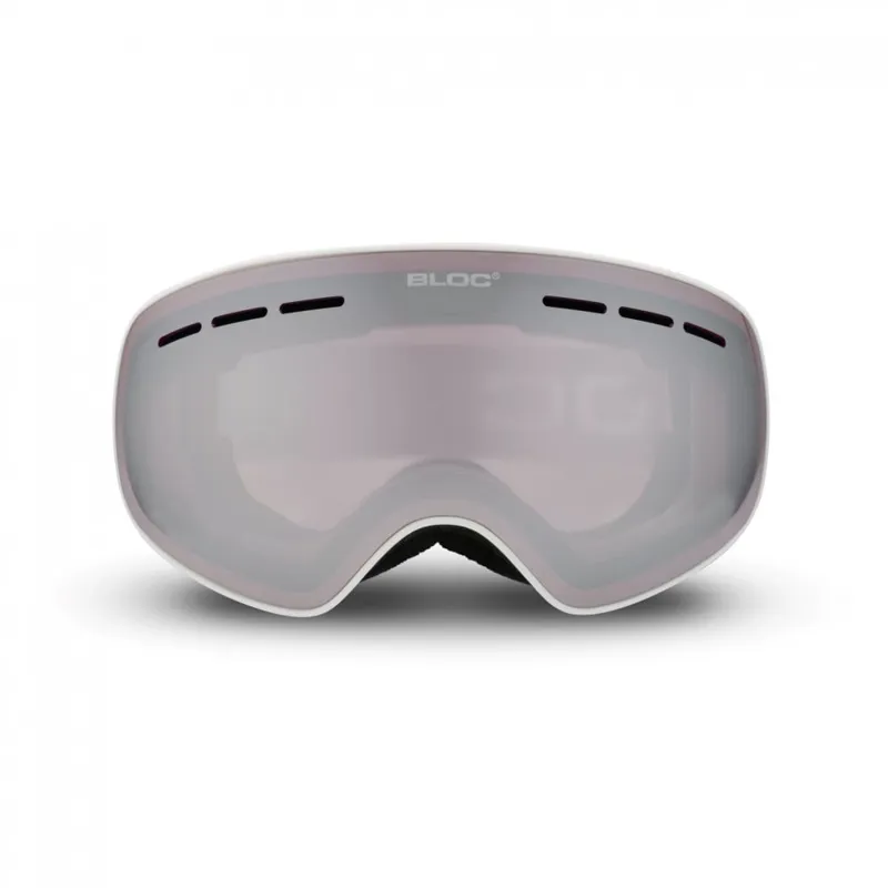 Bloc New Moon Ski Goggles - White with Purple Mirror Lens-1