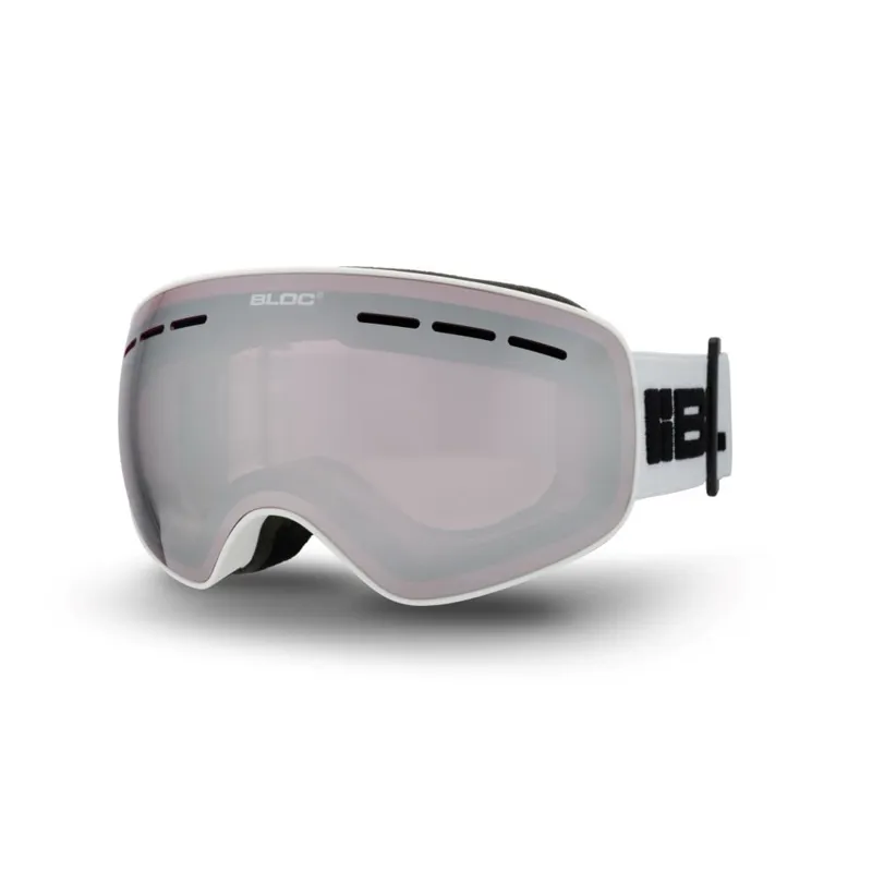 Bloc New Moon Ski Goggles - White with Purple Mirror Lens