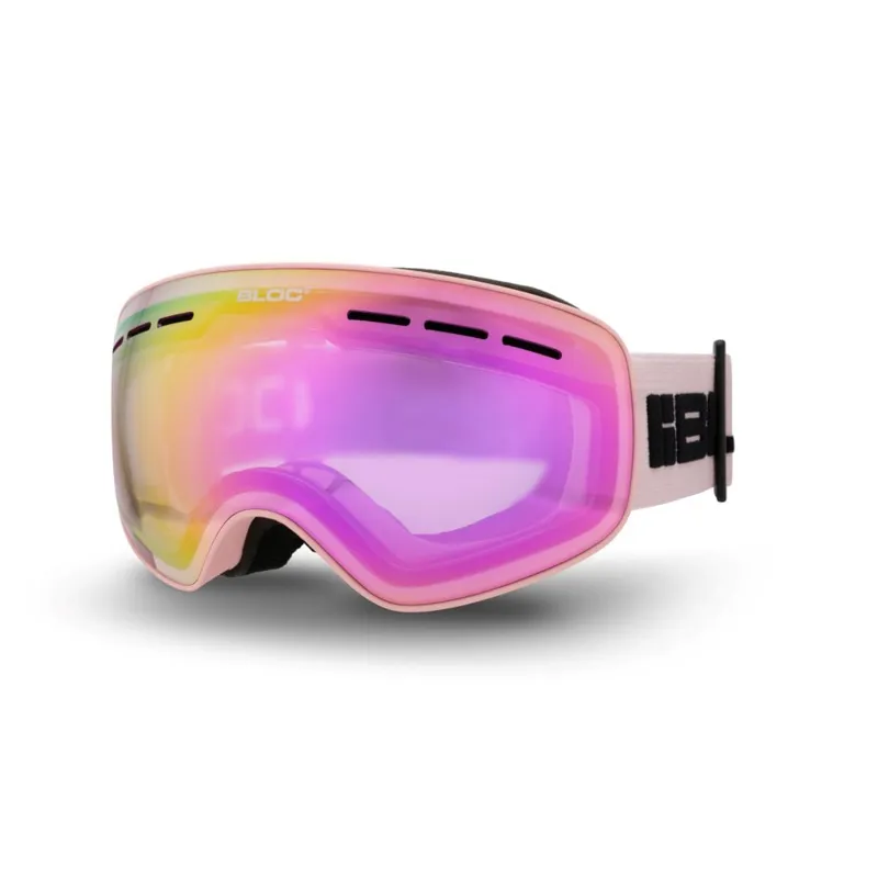 Bloc New Moon Ski Goggles - Powder Pink with Pink Mirror Lens
