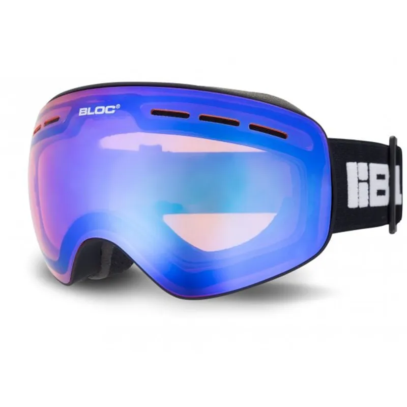Bloc New Moon Ski Goggles - Black with Orange/Blue Lens