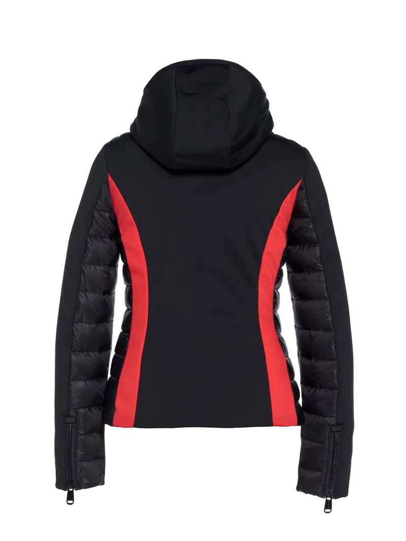 Goldbergh Classy Womens Down Ski Jacket - Black/Flame Red-1