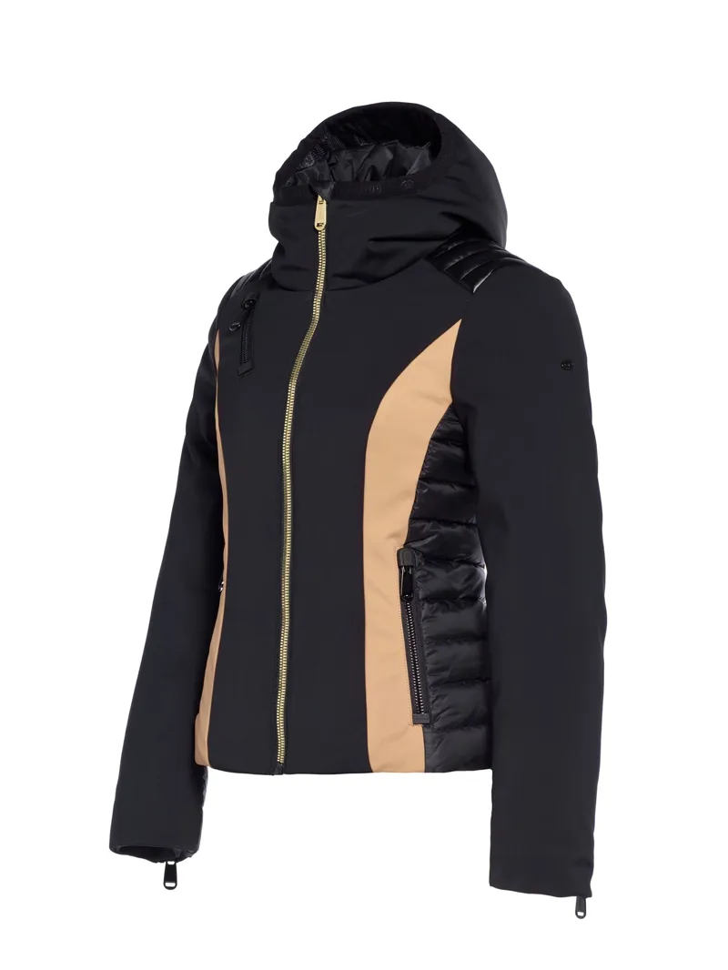 Goldbergh Classy Womens Down Ski Jacket - Black/Latte-2