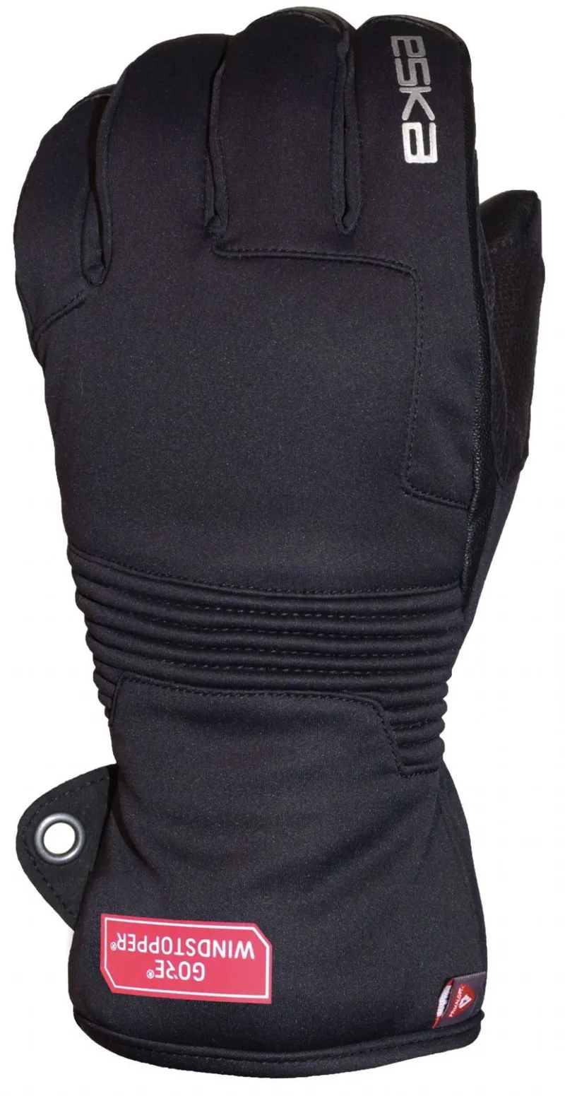 Eska Soho Gore-Windstopper Softshell Unisex Ski Gloves in Black