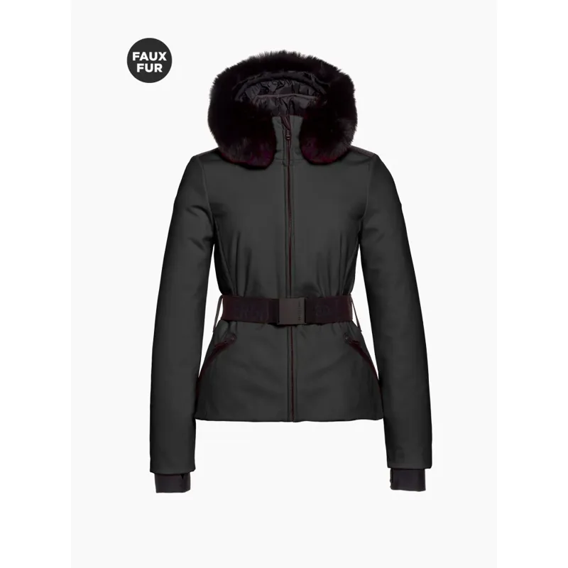 Goldbergh Hida Womens Faux Fur Down Ski Jacket Black