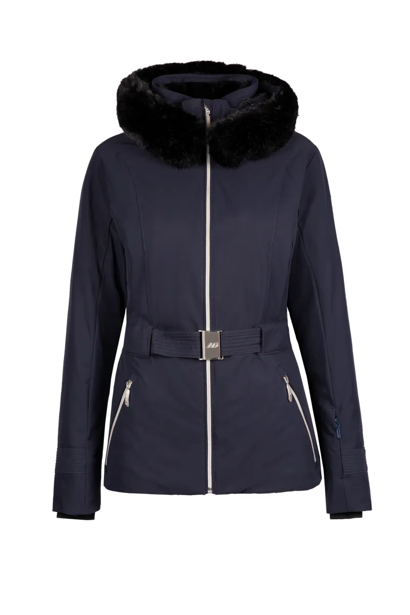 Henri Duvillard Edith Faux Fur Womens Ski Jacket - Navy