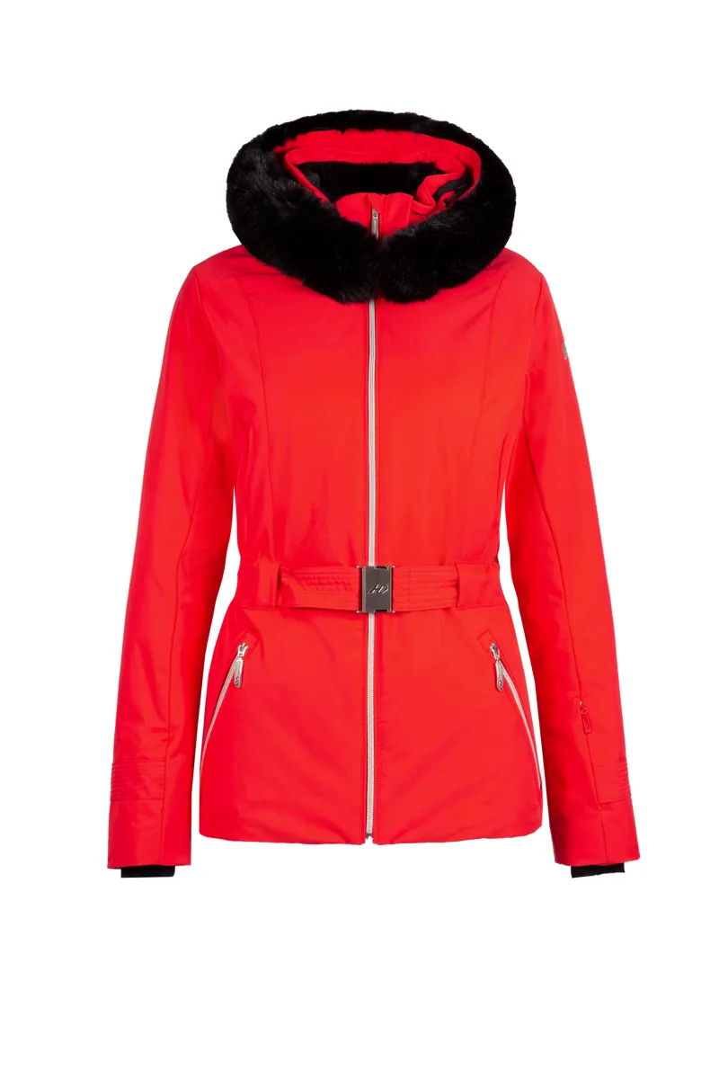 Henri Duvillard Edith Faux Fur Womens Ski Jacket - Red