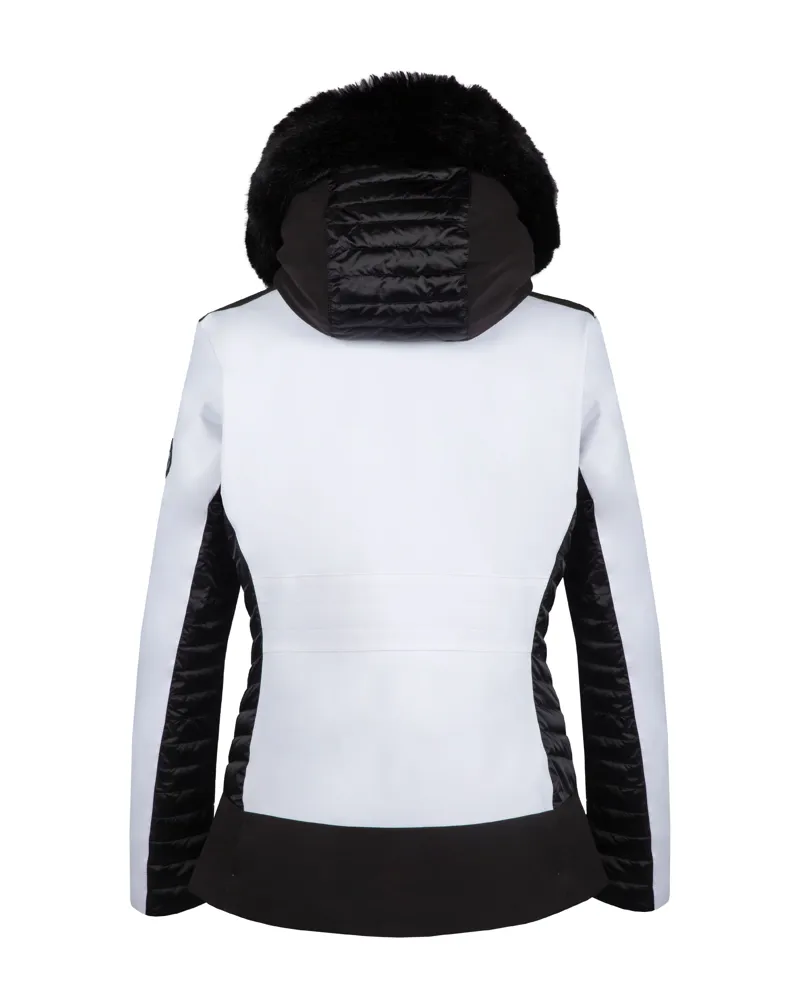 Henri Duvillard Camille Faux Fur Womens Ski Jacket - White/Black-1