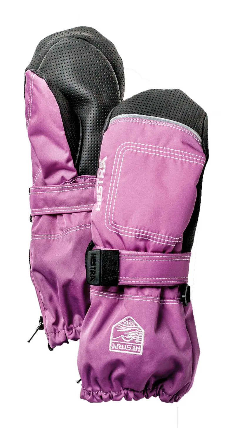 Hestra Baby Zip Long Ski Mittens - Pink