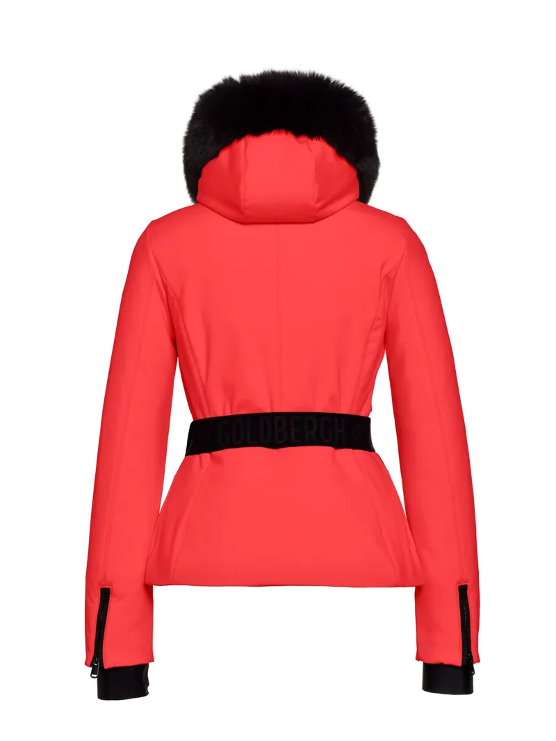 2024 Goldbergh Hida Womens Faux Fur Down Ski Jacket - Flame Red-2