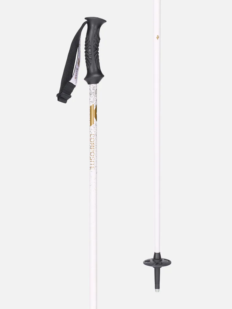 K2 Style Composite Womens Ski Poles - White-1