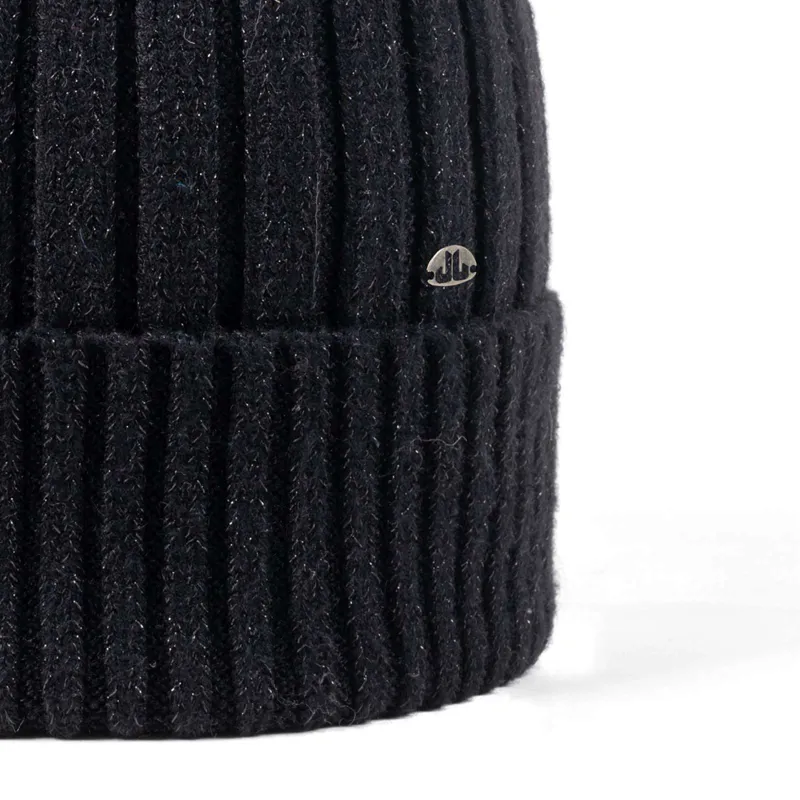 JailJam Kensington Pom Pom Beanie in Black-1