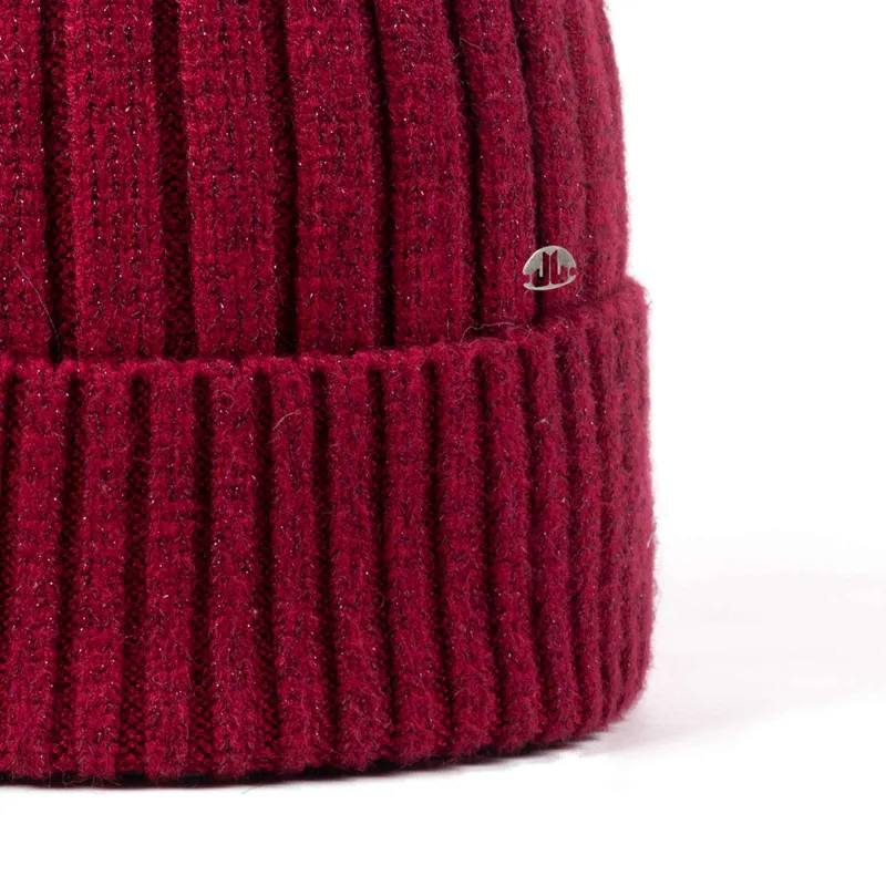 JailJam Kensington Pom Pom Beanie in Bordeux Red-1