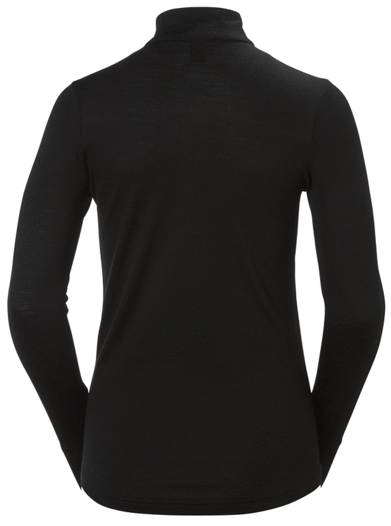 Helly Hansen Merino Mid 1/2 Zip Womens Baselayer Top In Black-1